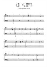 Téléchargez l'arrangement pour piano de la partition de Greensleeves en PDF